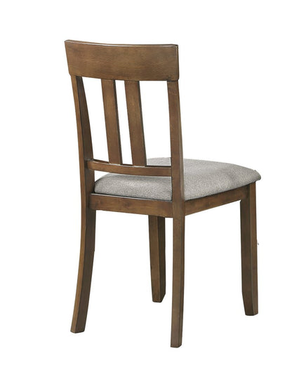 Prineville 7-Piece Cherry Wood Dining Set with 6 Upholstered Chairs - Chr Back Angle Nobg