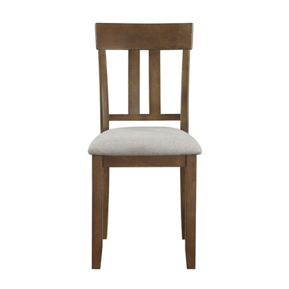 Prineville 7-Piece Cherry Wood Dining Set with 6 Upholstered Chairs - Chr Nobg Front