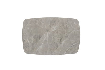 Lunette 5-Piece Gray Marble-Look Dining Set with Upholstered Chairs - Dinette Table Top Nobg
