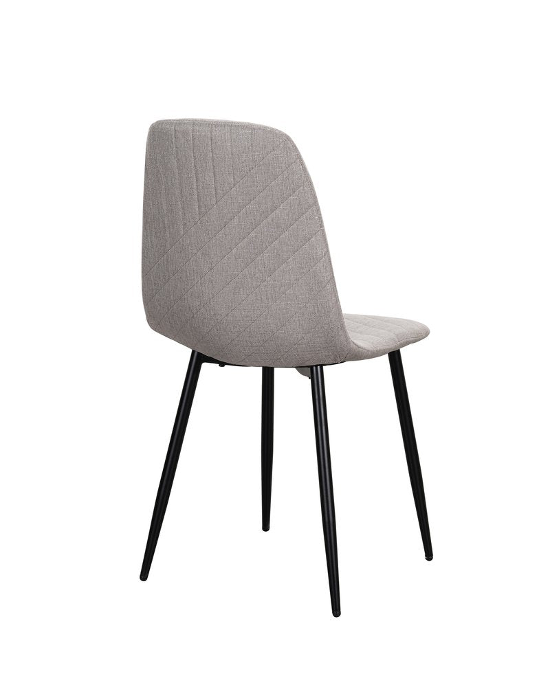 Lunette 5-Piece Gray Marble-Look Dining Set with Upholstered Chairs - Dining Chair Back Angle Nobg