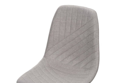 Lunette 5-Piece Gray Marble-Look Dining Set with Upholstered Chairs - Dining Chair Back Detail Nobg
