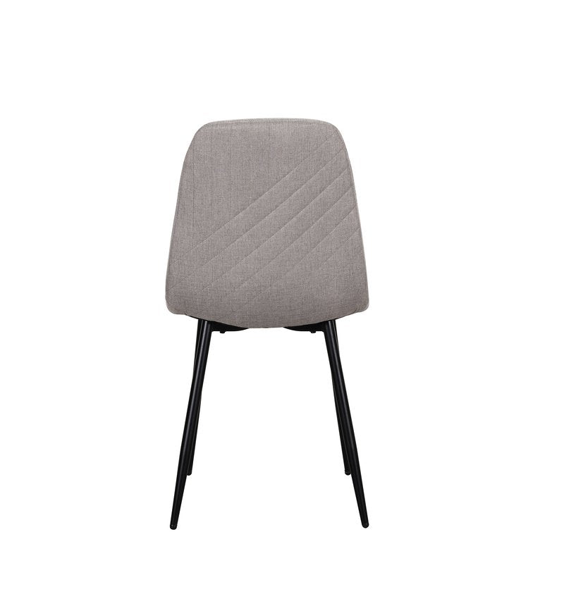 Lunette 5-Piece Gray Marble-Look Dining Set with Upholstered Chairs - Dining Chair Back Nobg