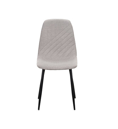Lunette 5-Piece Gray Marble-Look Dining Set with Upholstered Chairs - Dining Chair Front Nobg