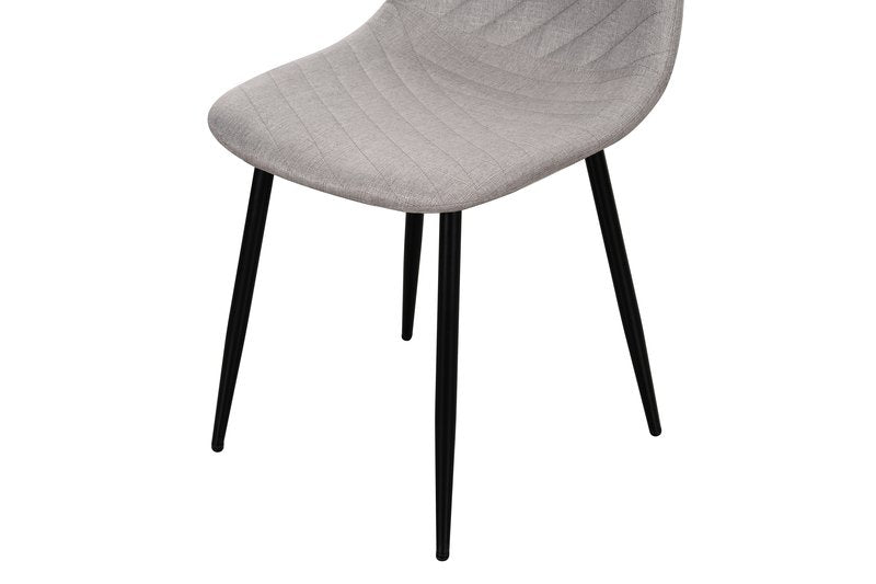 Lunette 5-Piece Gray Marble-Look Dining Set with Upholstered Chairs - Dining Chair Leg Detail Nobg