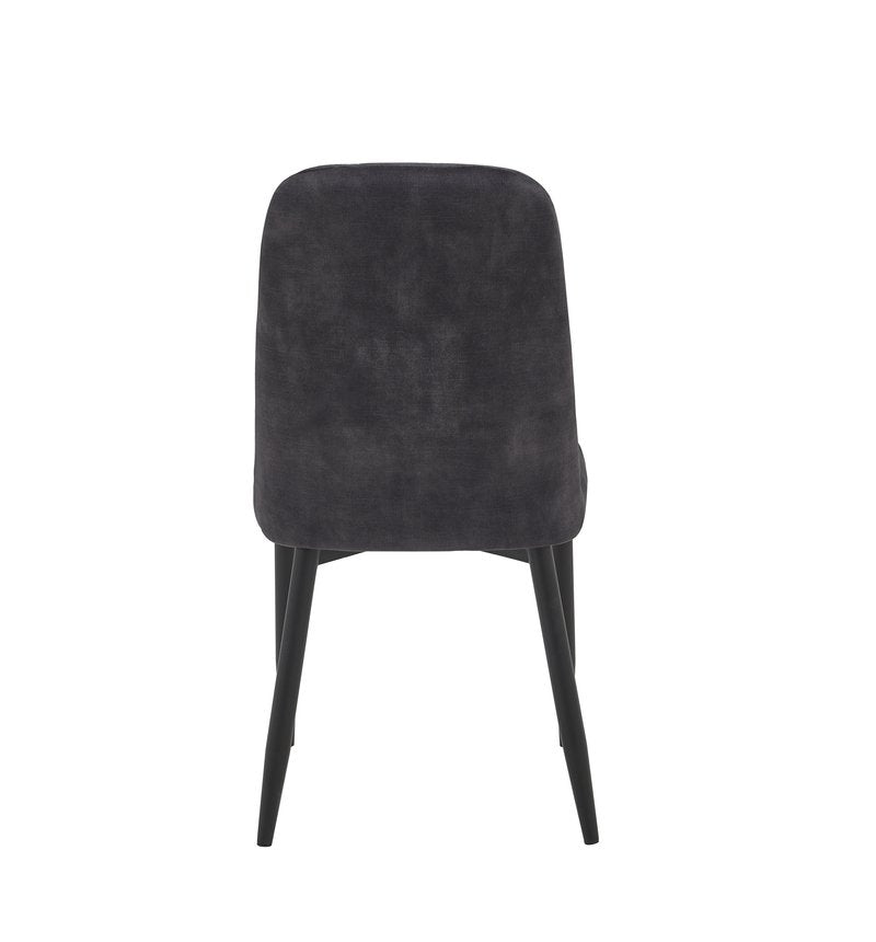 Colette 7-Piece Gray Sintered Stone Extendable Dining Set with Velvet Chairs - Dining Chair Back Nobg