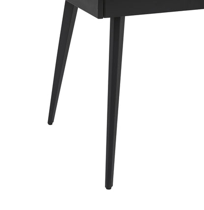 Colette 7-Piece Gray Sintered Stone Extendable Dining Set with Velvet Chairs - Table Leg Detail Nobg