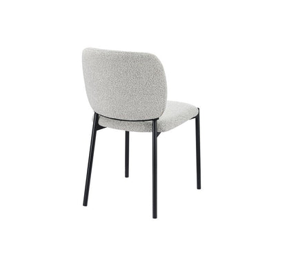 Sora 5-Piece Round Gray Sintered Stone Dining Set with Upholstered Chairs - Dining Chair Back Angle Nobg