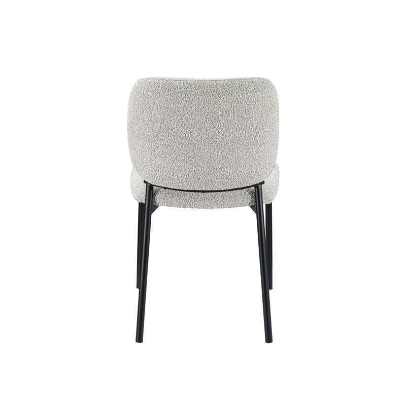 Sora 5-Piece Round Gray Sintered Stone Dining Set with Upholstered Chairs - Dining Chair Back Nobg