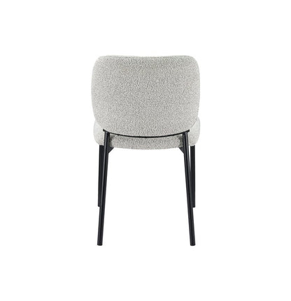 Sora 5-Piece Round Gray Sintered Stone Dining Set with Upholstered Chairs - Dining Chair Back Nobg