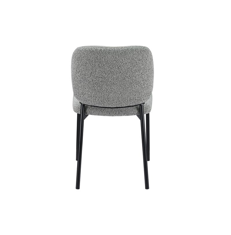 Sora 5-Piece Round Gray Sintered Stone Dining Set with Upholstered Chairs - Dining Chair Back Nobg