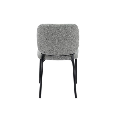 Sora 5-Piece Round Gray Sintered Stone Dining Set with Upholstered Chairs - Dining Chair Back Nobg