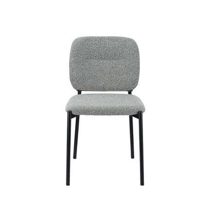 Sora 5-Piece Round Gray Sintered Stone Dining Set with Upholstered Chairs - Dining Chair Front Nobg
