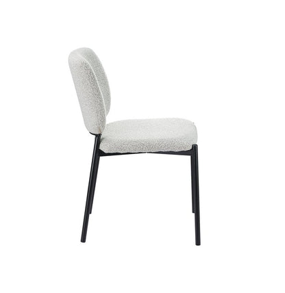 Sora 5-Piece Round Gray Sintered Stone Dining Set with Upholstered Chairs - Dining Chair Side Nobg