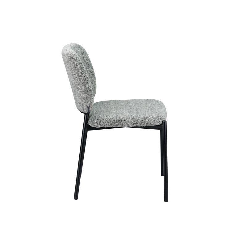 Sora 5-Piece Round Gray Sintered Stone Dining Set with Upholstered Chairs - Dining Chair Side Nobg