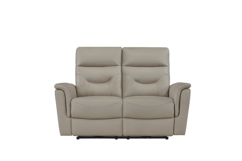 Anglesey Black Leather Power Reclining Sofa / Loveseat / Chair - Power Reclining Loveseat Front Closed Nobg