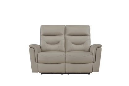 Anglesey Black Leather Power Reclining Sofa / Loveseat / Chair - Power Reclining Loveseat Front Closed Nobg