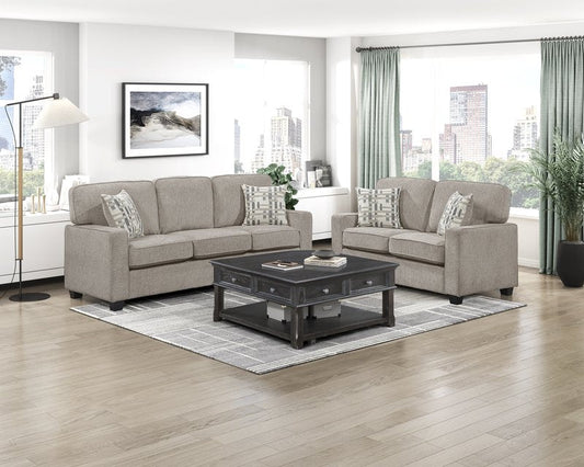 Frances 2-Piece Cream Sofa and Loveseat Set with Accent Pillows - Sofa 9748Tpe 2 Loveseat 3503 Occ Lifestyle