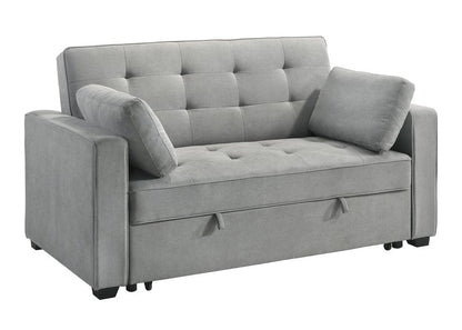 Wodehouse Light Gray Sofa Bed with 2 Pillows - Sofa Bed Angle Closed Nobg 1