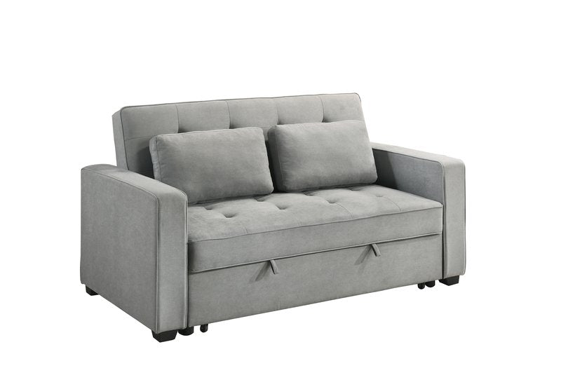 Wodehouse Light Gray Sofa Bed with 2 Pillows - Sofa Bed Closed Nobg 2