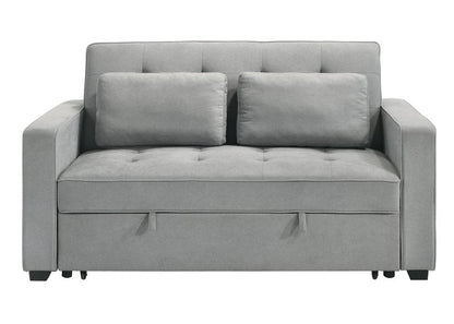 Wodehouse Light Gray Sofa Bed with 2 Pillows - Sofa Bed Front Closed Nobg