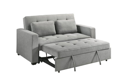 Wodehouse Light Gray Sofa Bed with 2 Pillows - Sofa Bed Partially Open Nobg