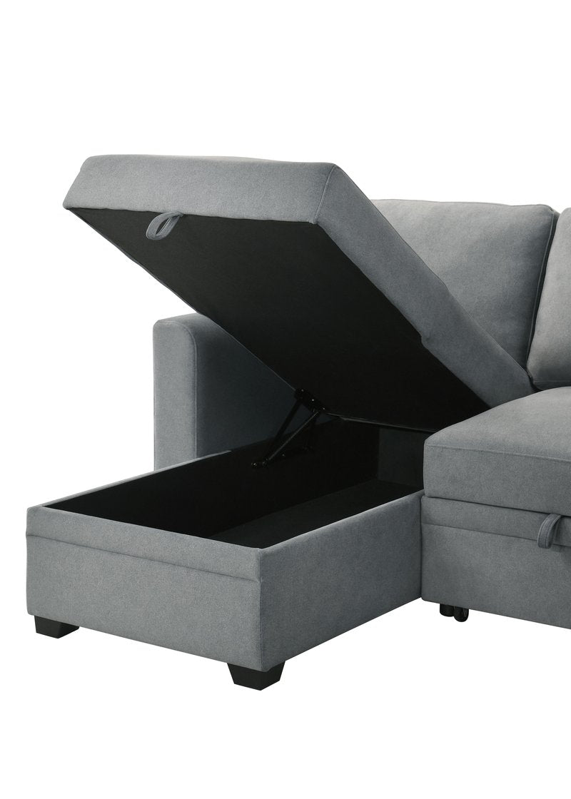 99073 Sectional (Not in original product list PDF) - 2Pc Reversible Sofa Sectional With Pullout Sleeper Lhf Storage Chaise Chaise Detail Nobg