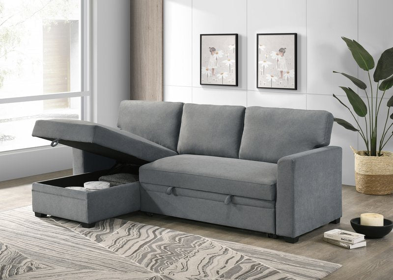 99073 Sectional (Not in original product list PDF) - 2Pc Reversible Sofa Sectional With Pullout Sleeper Lhf Storage Chaise Chaise Open Lifestyle