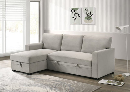 99073 Sectional (Not in original product list PDF) - 2Pc Reversible Sofa Sectional With Pullout Sleeper Lhf Storage Chaise Closed Lifestyle