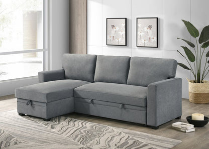 99073 Sectional (Not in original product list PDF) - 2Pc Reversible Sofa Sectional With Pullout Sleeper Lhf Storage Chaise Closed Lifestyle