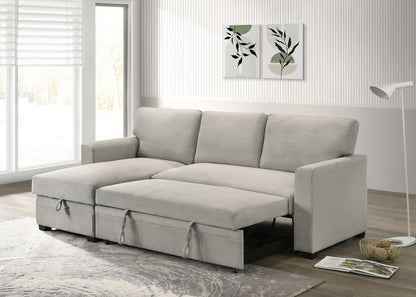 99073 Sectional (Not in original product list PDF) - 2Pc Reversible Sofa Sectional With Pullout Sleeper Lhf Storage Chaise Sleeper Open Lifestyle