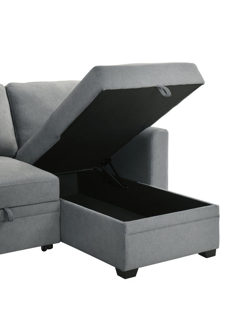 99073 Sectional (Not in original product list PDF) - 2Pc Reversible Sofa Sectional With Pullout Sleeper Rhf Storage Chaise Chaise Detail Nobg