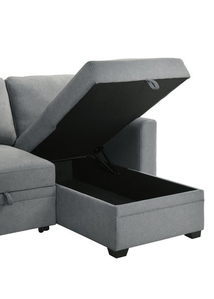 99073 Sectional (Not in original product list PDF) - 2Pc Reversible Sofa Sectional With Pullout Sleeper Rhf Storage Chaise Chaise Detail Nobg