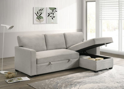 99073 Sectional (Not in original product list PDF) - 2Pc Reversible Sofa Sectional With Pullout Sleeper Rhf Storage Chaise Chaise Open Lifestyle