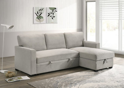 99073 Sectional (Not in original product list PDF) - 2Pc Reversible Sofa Sectional With Pullout Sleeper Rhf Storage Chaise Closed Lifestyle