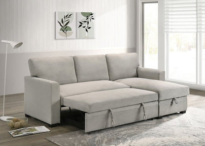 99073 Sectional (Not in original product list PDF) - 2Pc Reversible Sofa Sectional With Pullout Sleeper Rhf Storage Chaise Sleeper Open Lifestyle