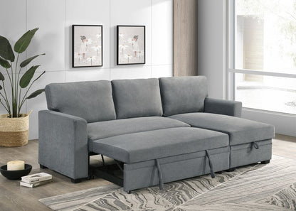 99073 Sectional (Not in original product list PDF) - 2Pc Reversible Sofa Sectional With Pullout Sleeper Rhf Storage Chaise Sleeper Open Lifestyle
