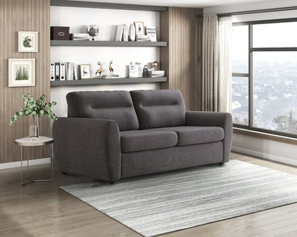 Vynn Gray Sofa Bed with 4-Inch Foam Mattress - Sofa Bed Angle Closed Lifestyle
