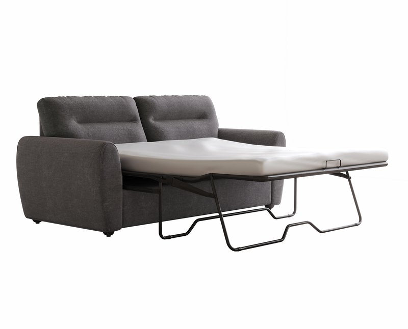 Vynn Gray Sofa Bed with 4-Inch Foam Mattress - Sofa Bed Angle Open Nobg