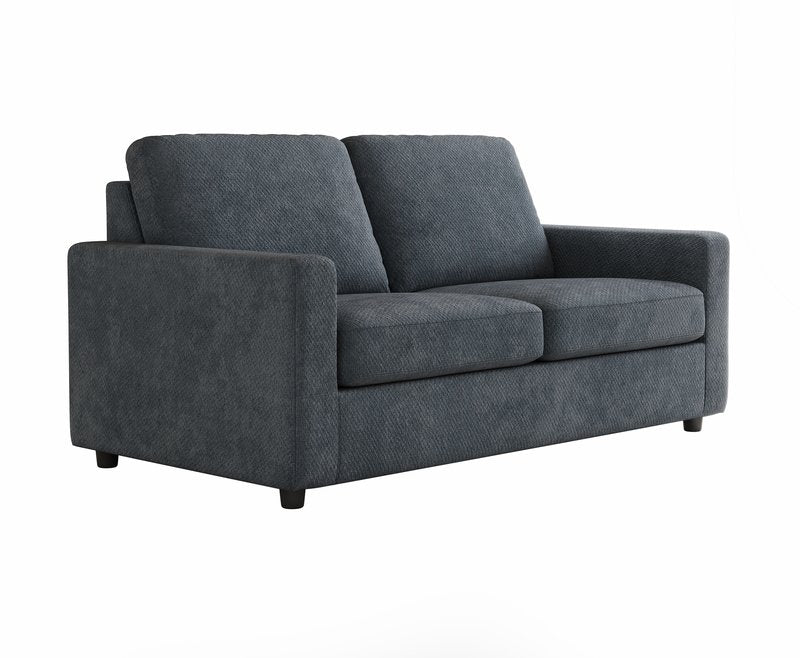 Dockson Beige Chenille Sofa Bed with 4-Inch Foam Mattress - Sofa Bed Angle Closed Nobg