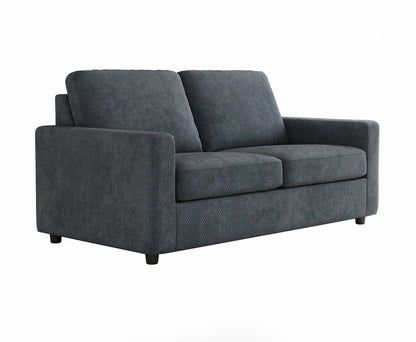 Dockson Beige Chenille Sofa Bed with 4-Inch Foam Mattress - Sofa Bed Angle Closed Nobg