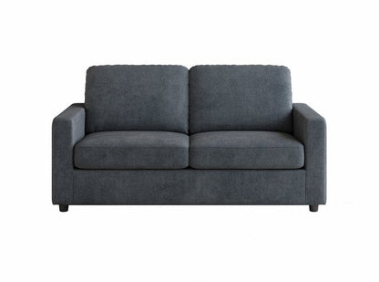 Dockson Beige Chenille Sofa Bed with 4-Inch Foam Mattress - Sofa Bed Front Closed Nobg